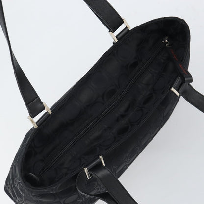 Salvatore Ferragamo Gancini Tote Nylon, BLACK, NYLON, Tote bag