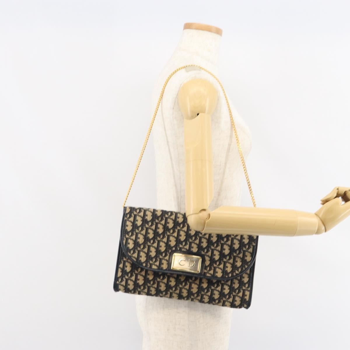 Christian Dior Vintage CD trotter Shoulder bag Canvas, NAVY, CANVAS, Shoulder bag