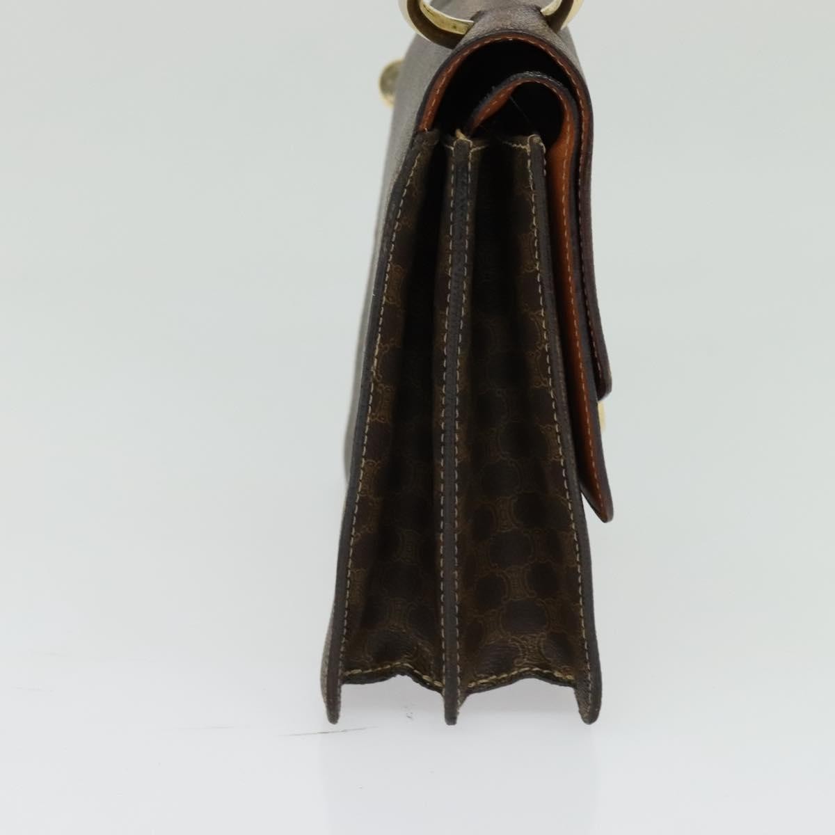 Celine Macadam Handbag Macadam with leather, BROWN, CANVAS, Handbag