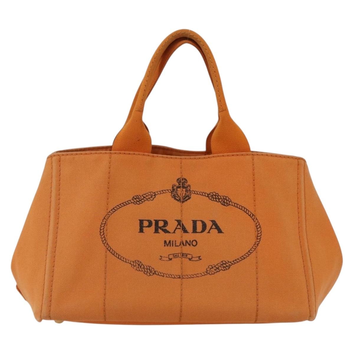 Prada Canapa Tote Canvas, ORANGE, CANVAS, Tote bag