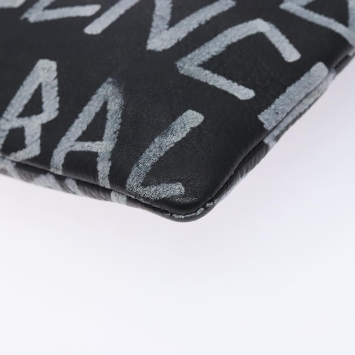 Balenciaga Graffiti Pouch Leather, BLACK, LEATHER, Clutche & pouche