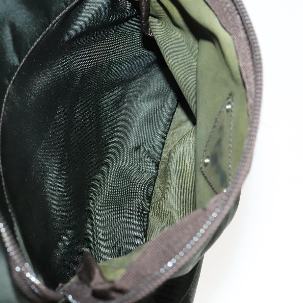 Prada Front Pocket Buckle Backpack Nylon, Khaki, Nylon, Backpack
