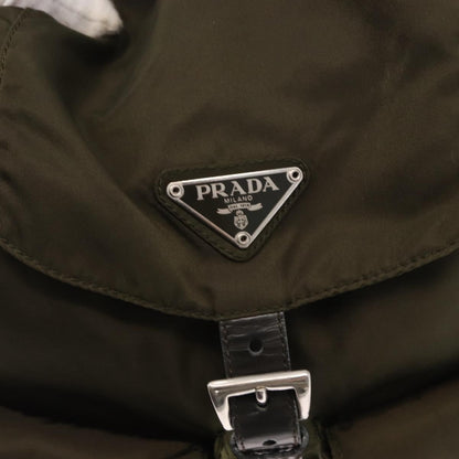Prada Double Front Pocket Backpack Tessuto, GREEN, NYLON, Backpack
