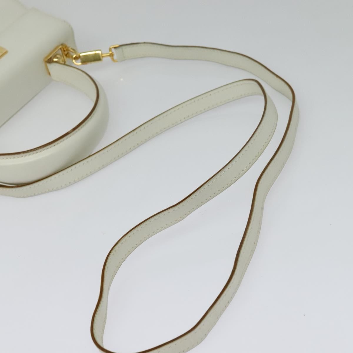 Salvatore Ferragamo Gancini Convertible Top Handle Bag Leather, WHITE, LEATHER, Handbag