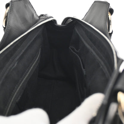 Celine C Macadam Handbag Suede, Black, Suede, Shoulder Bag