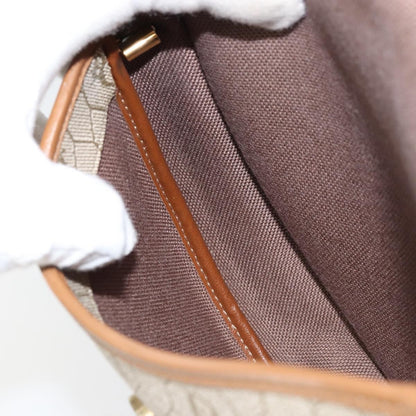 Christian Dior Vintage Honeycomb Shoulder Bag Canvas and Leather, BEIGE, CANVAS, Shoulder bag