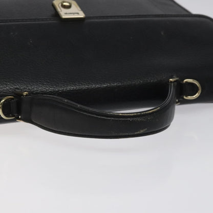 Burberry Convertible Briefcase Leather with London Check Coated Canvas, BLACK, LEATHER, Briefcase