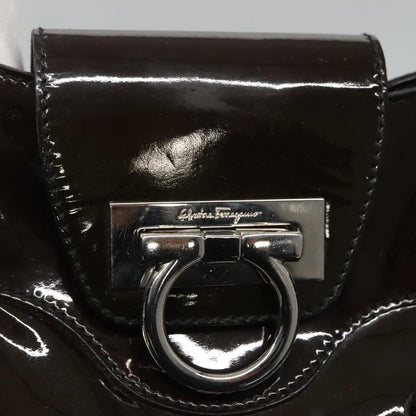 Salvatore Ferragamo Marisa Satchel Patent leather, BROWN, PATENT_LEATHER, Tote bag