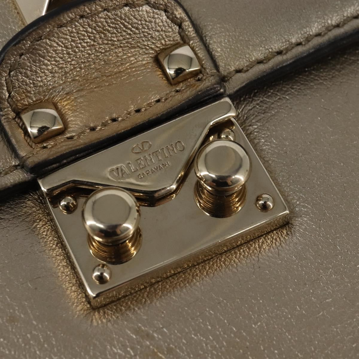 Valentino Garavani Glam Lock Shoulder Bag Leather, GOLD, LEATHER, Shoulder bag