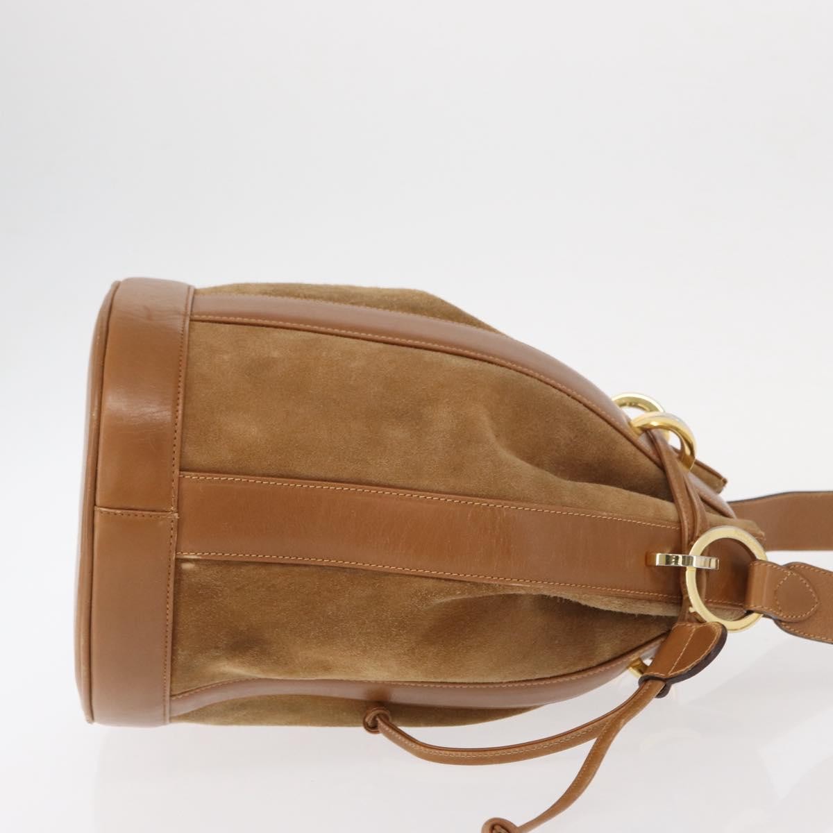 Salvatore Ferragamo Vintage Shoulder Bag Leather, BEIGE, SUEDE, Shoulder bag