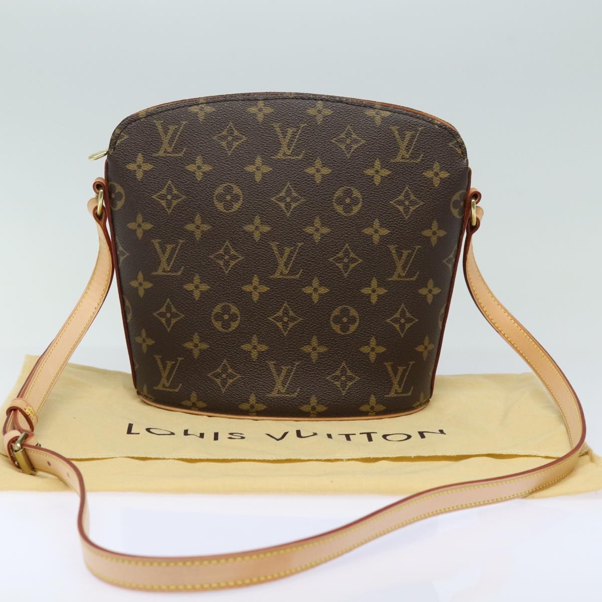 Louis Vuitton Drouot Handbag Monogram Canvas, BROWN, CANVAS, Shoulder bag