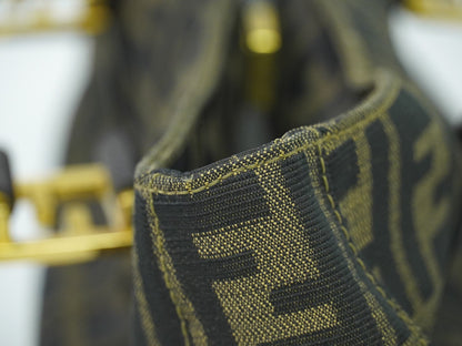 Fendi Vintage Zucca Handbag Zucca, BROWN, CANVAS, Handbag
