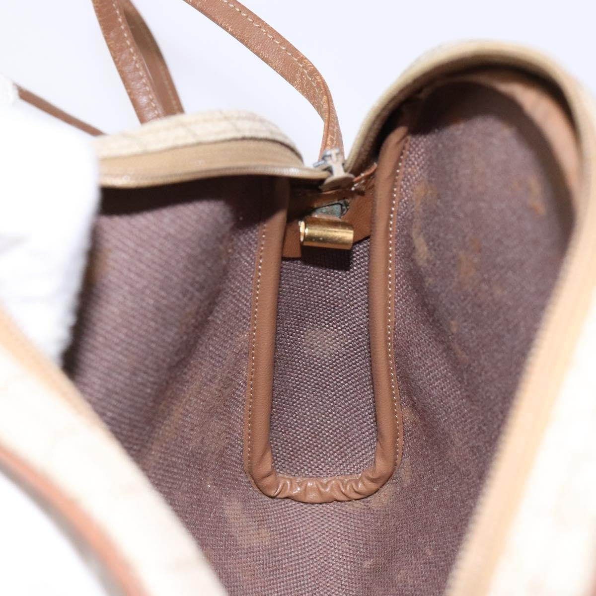 Christian Dior Vintage Honeycomb Shoulder Bag Canvas, BEIGE, CANVAS, Shoulder bag