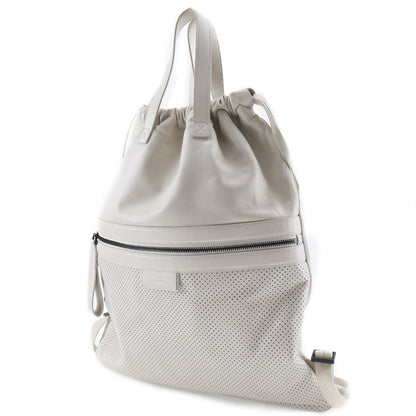 Bottega Veneta Drawstring Backpack Perforated Leather, BEIGE, CALFSKIN, Backpack