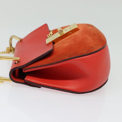 Chloe Drew Crossbody Bag Leather and Suede, RED, SUEDE, Shoulder bag