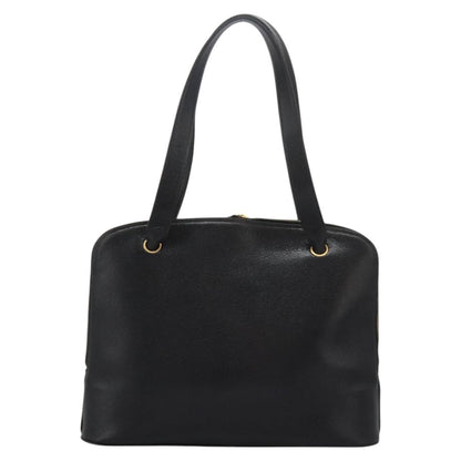 Chanel Vintage CC Dome Bag Leather, BLACK, LEATHER, Tote bag