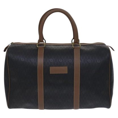 Christian Dior Vintage Honeycomb Handbag Canvas Leather, BLACK, CANVAS, Handbag