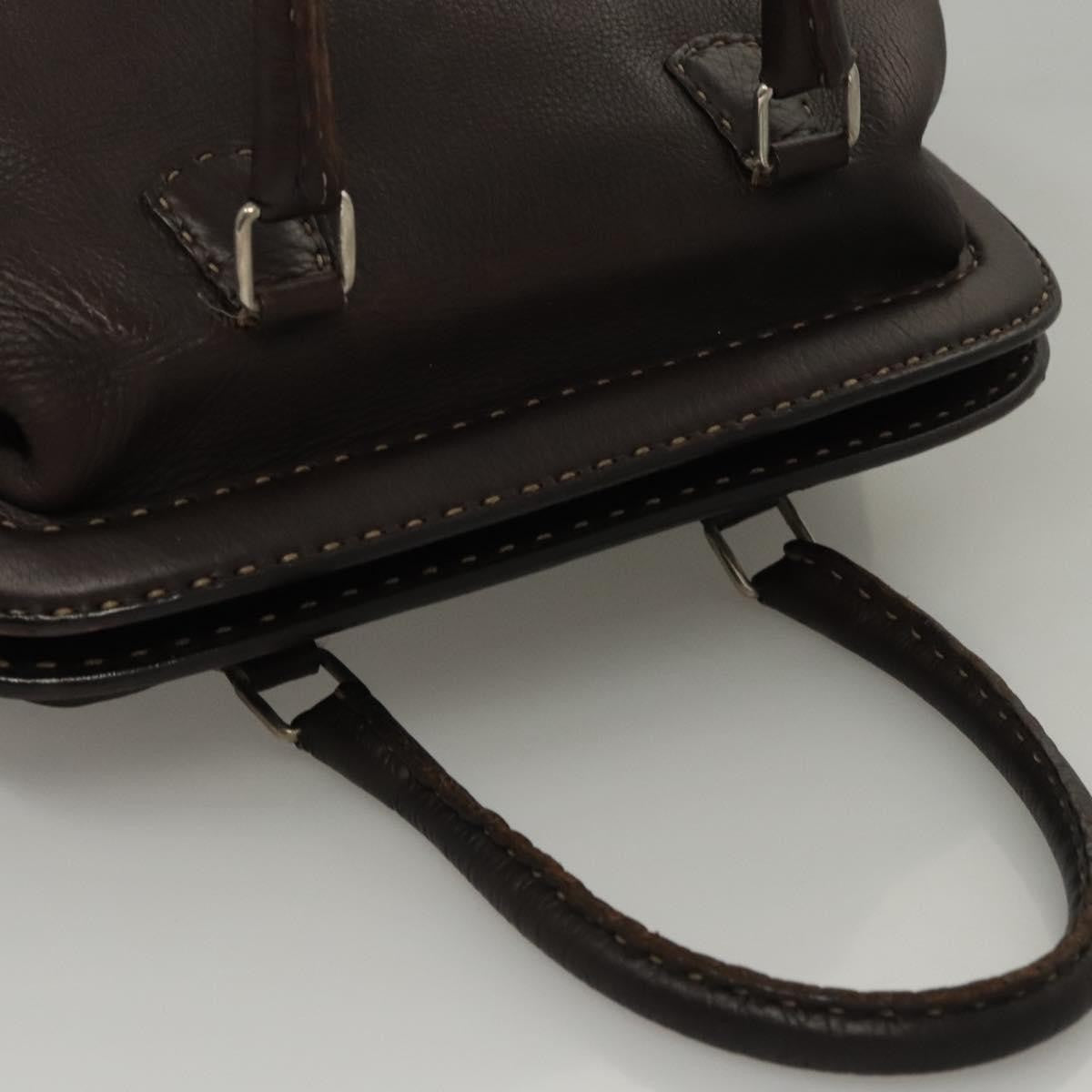 Fendi Selleria Frame Doctor Bag Leather, BROWN, LEATHER, Handbag