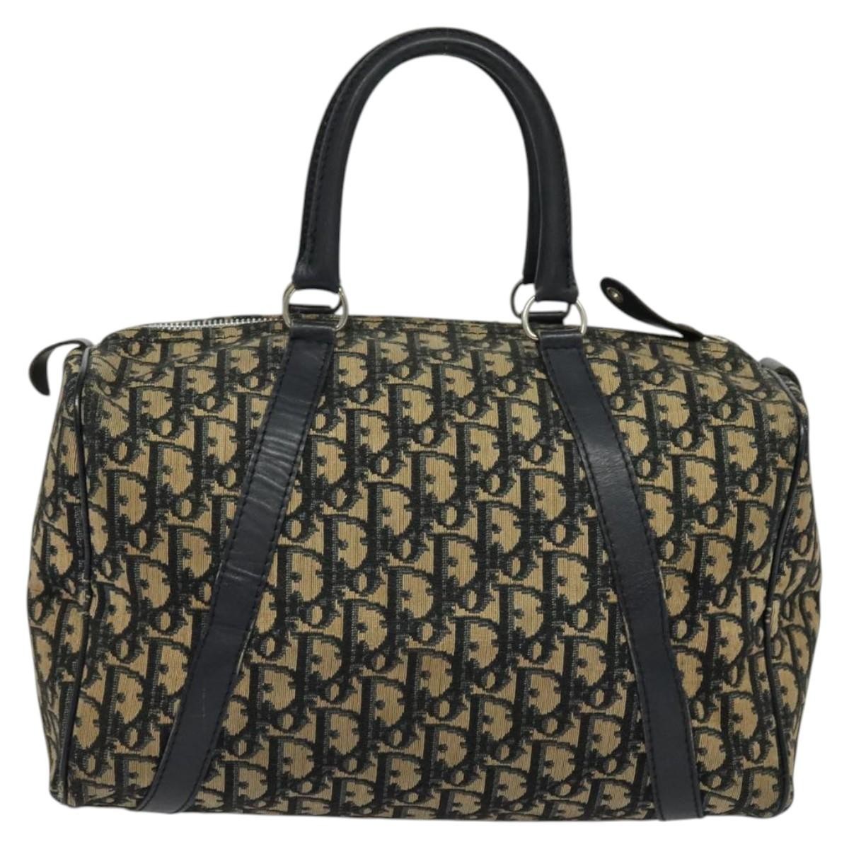 Christian Dior Vintage Trotter Boston Bag Diorissimo Canvas, NAVY, CANVAS, Handbag