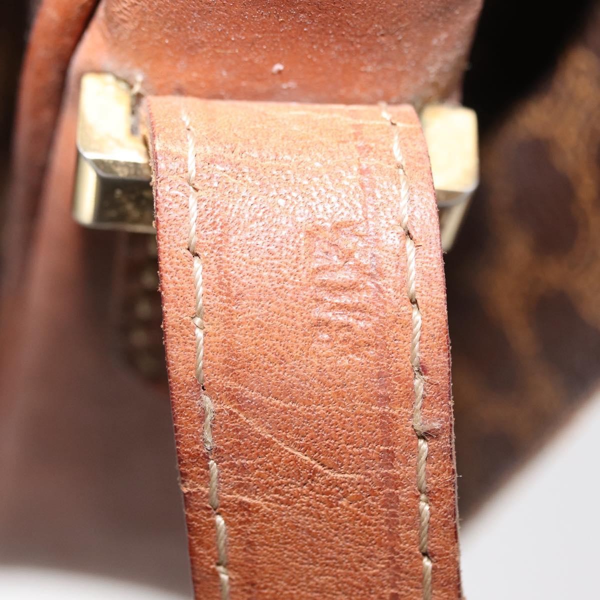Celine Vintage Horse Carriage Macadam Shoulder Bag Canvas, BROWN, PVC, Shoulder bag