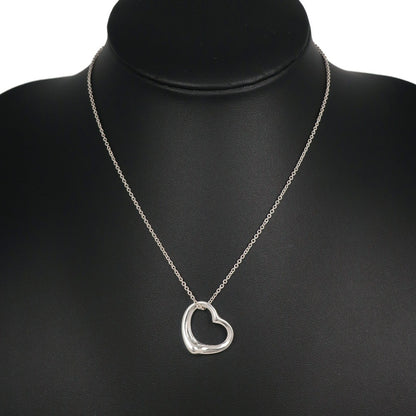 Tiffany & Co. Elsa Peretti Open Heart Pendant Necklace Sterling Silver, SILVER, SILVER, Necklace