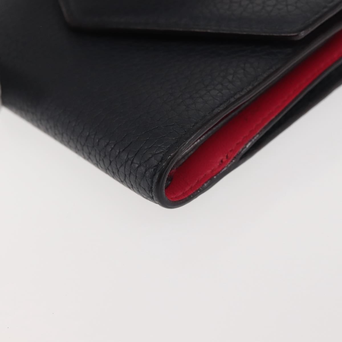 Christian Dior Diorissimo Envelope Wallet Leather, NAVY, LEATHER, Wallets