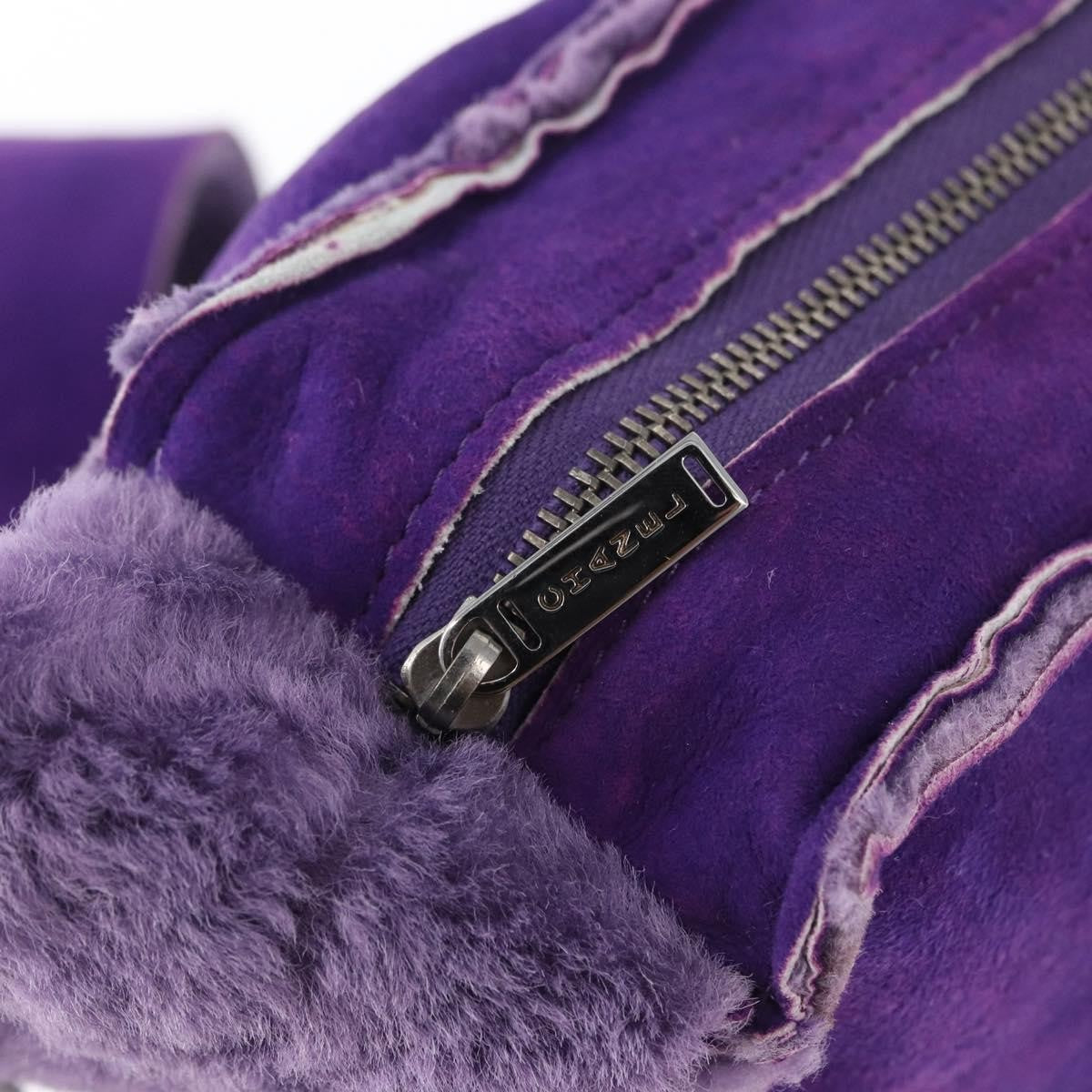 Chanel CC Logo Shoulder Bag Shearling and Suede, PURPLE, SUEDE, Shoulder bag