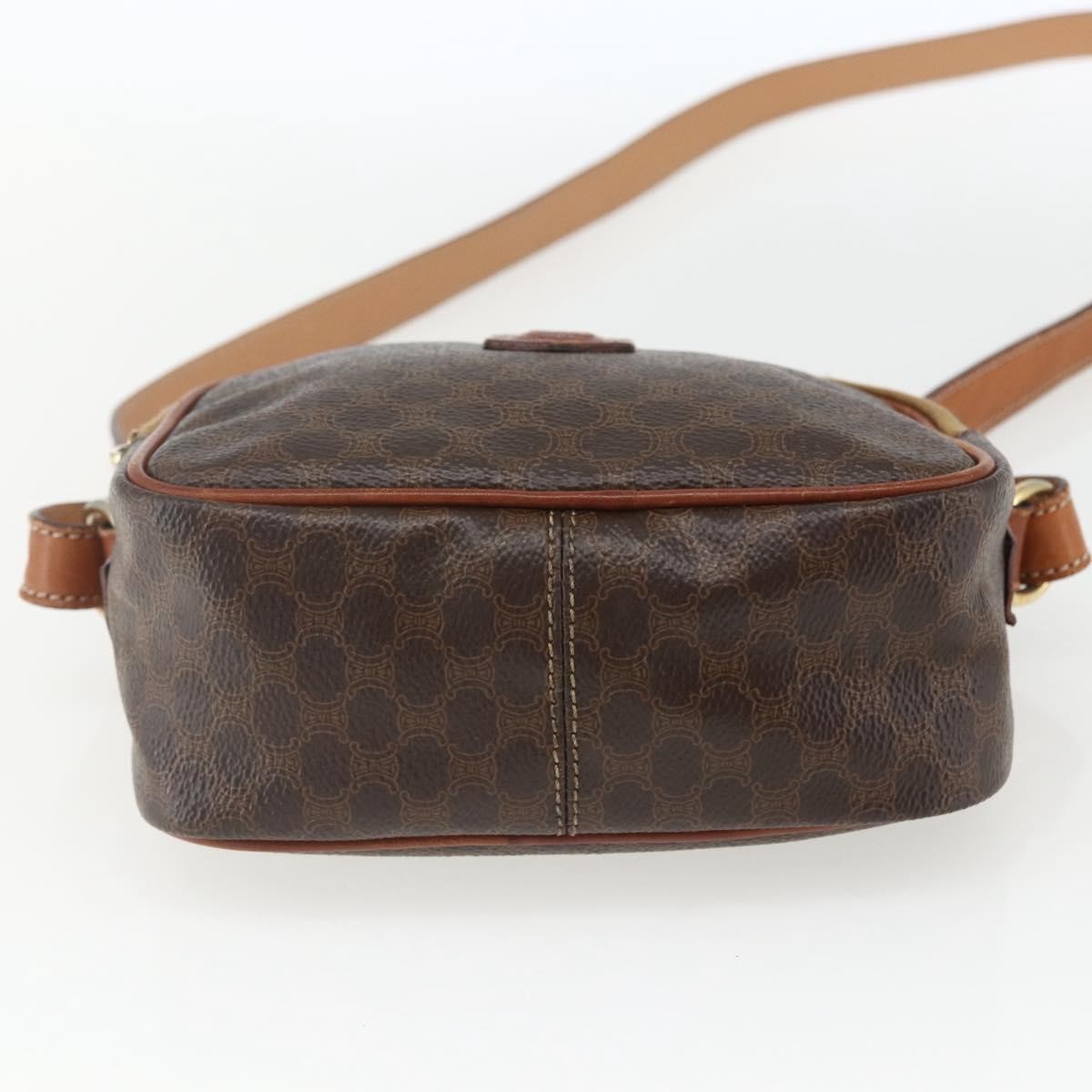 Celine Vintage Macadam Handbag Canvas and Leather, BROWN, CANVAS, Shoulder bag