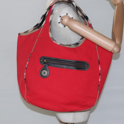 Burberry Shoulder Bag Nova Check Canvas, RED, CANVAS, Shoulder bag