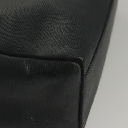 Salvatore Ferragamo Vintage Vara Bow Tote Lizard Embossed Leather, NAVY, LEATHER, Tote bag