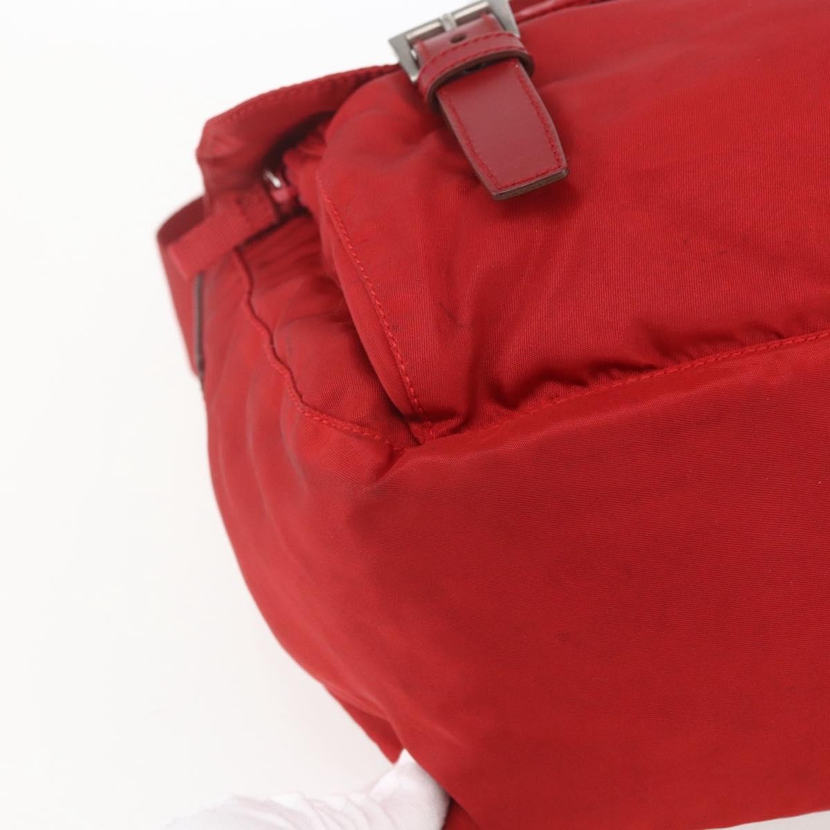 Prada Zip Buckle Messenger Bag Tessuto, Red, Nylon, Shoulder Bag