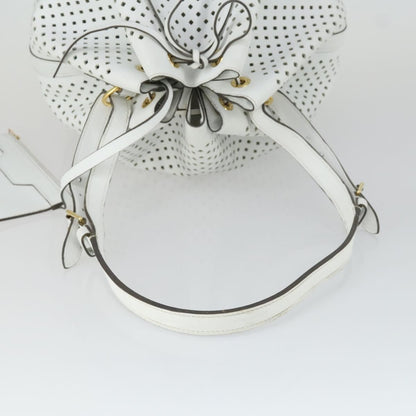 Louis Vuitton Flore Noe Handbag Perforated Leather, WHITE, LEATHER, Shoulder bag