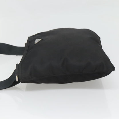 Prada Flat Messenger Bag Tessuto, BLACK, NYLON, Shoulder bag