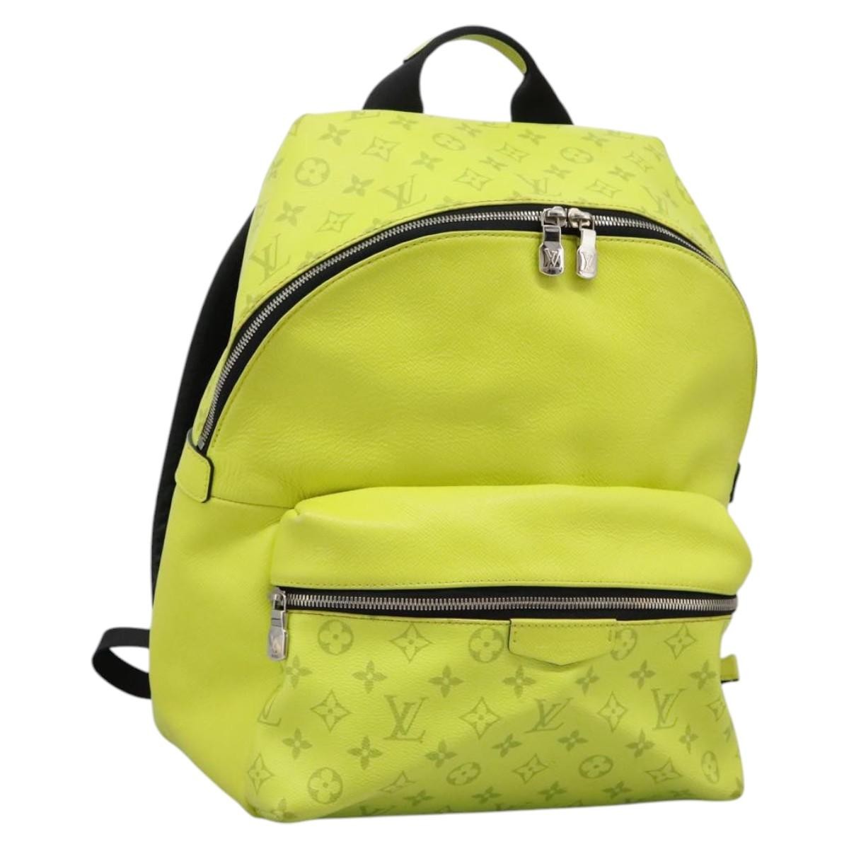 Louis Vuitton Discovery Backpack Monogram Taigarama, Yellow, Leather, Backpack