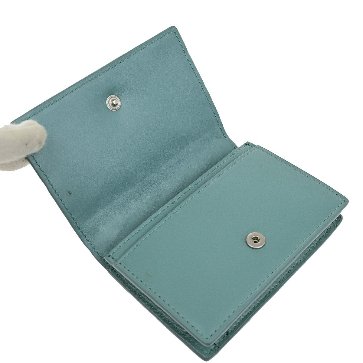 Bottega Veneta Intrecciato Wallet Leather, BLUE, LEATHER, Wallets