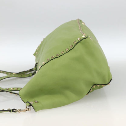 Valentino Garavani Rockstud Tote Textured Leather, GREEN, LEATHER, Tote bag