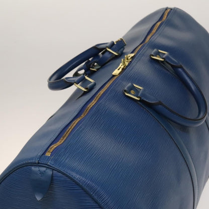 Louis Vuitton Keepall Bag Epi Leather, BLUE, LEATHER, Travel bag