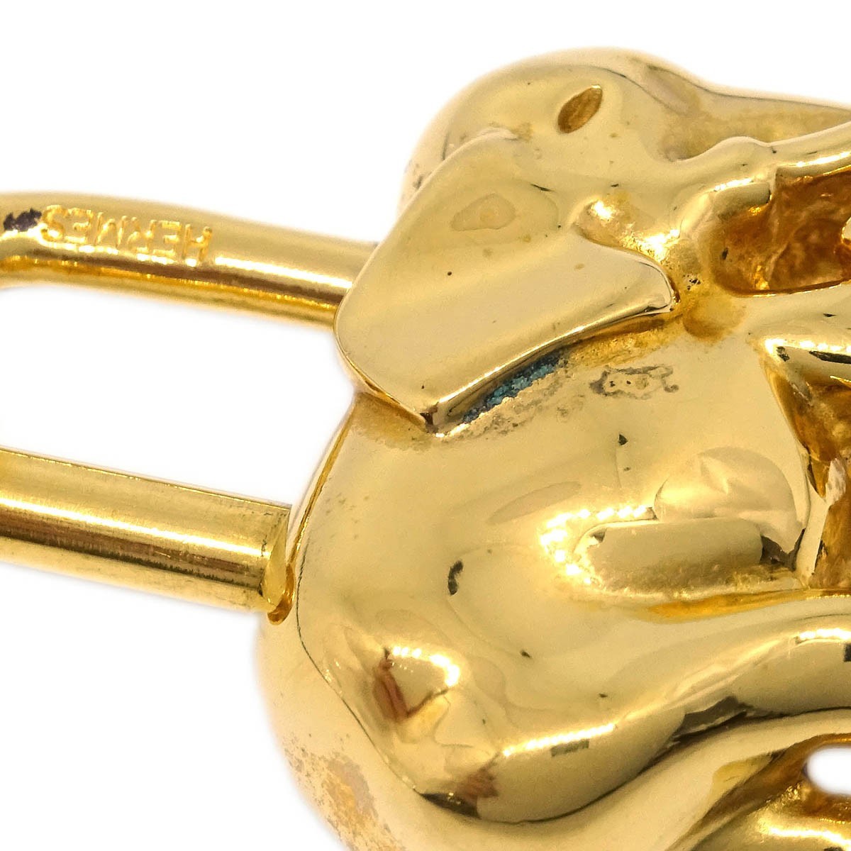 Hermes Elephant Cadena Lock Charm Metal, GOLD, GOLD_PLATED, Charms and Keychains