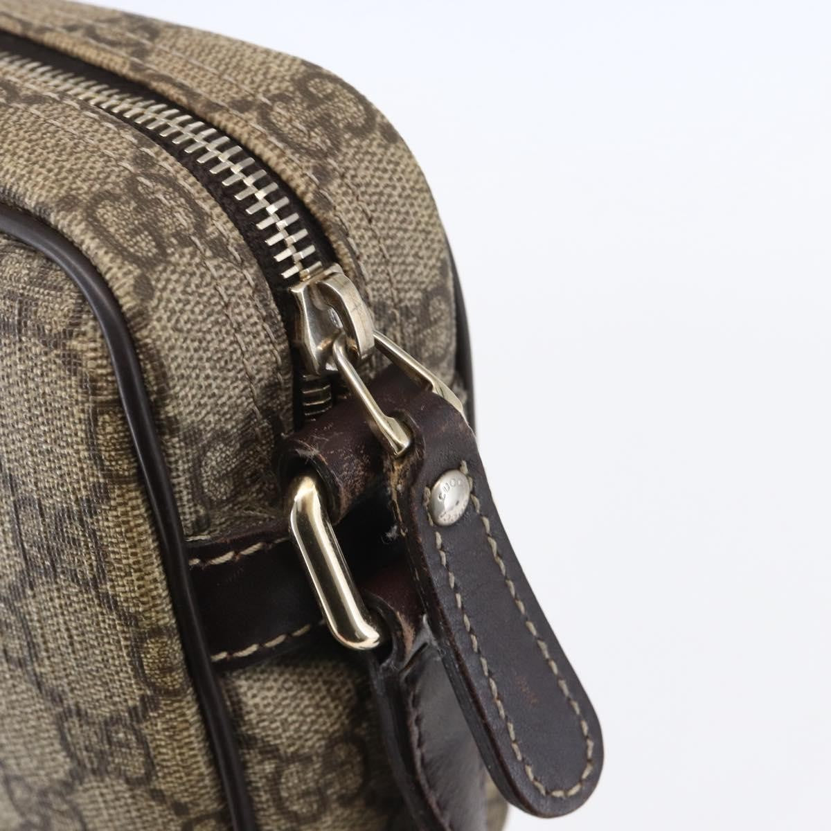 Gucci Front Zip Crossbody GG Canvas, BEIGE, CANVAS, Shoulder bag