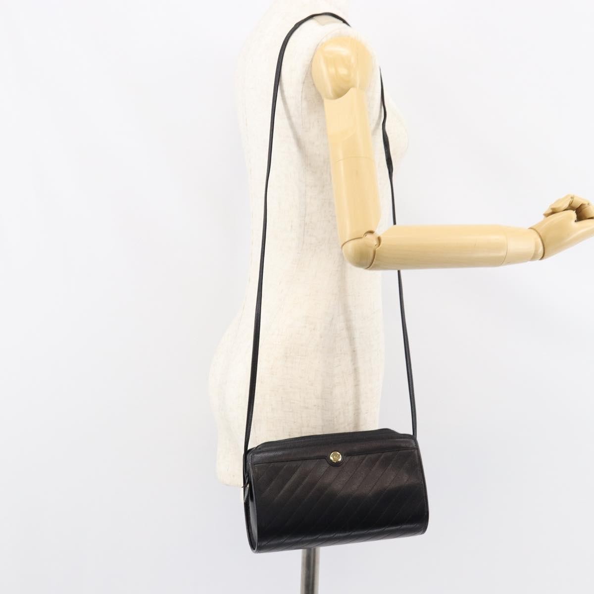 Christian Dior Vintage Shoulder Bag Leather, BLACK, LEATHER, Shoulder bag