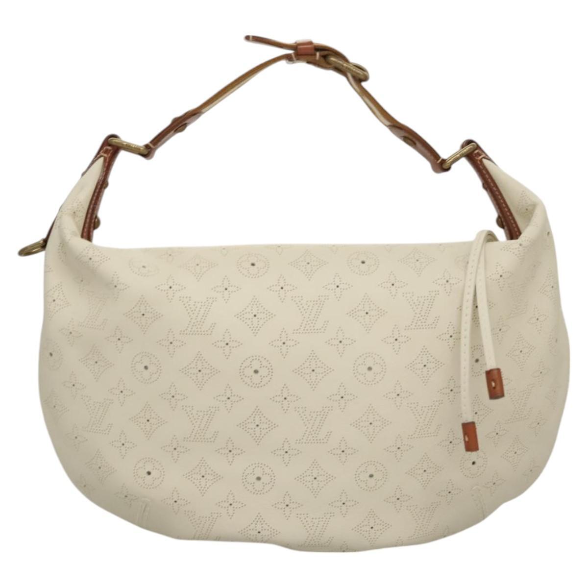 Louis Vuitton Onatah Hobo Mahina Leather, BEIGE, LEATHER, Shoulder bag