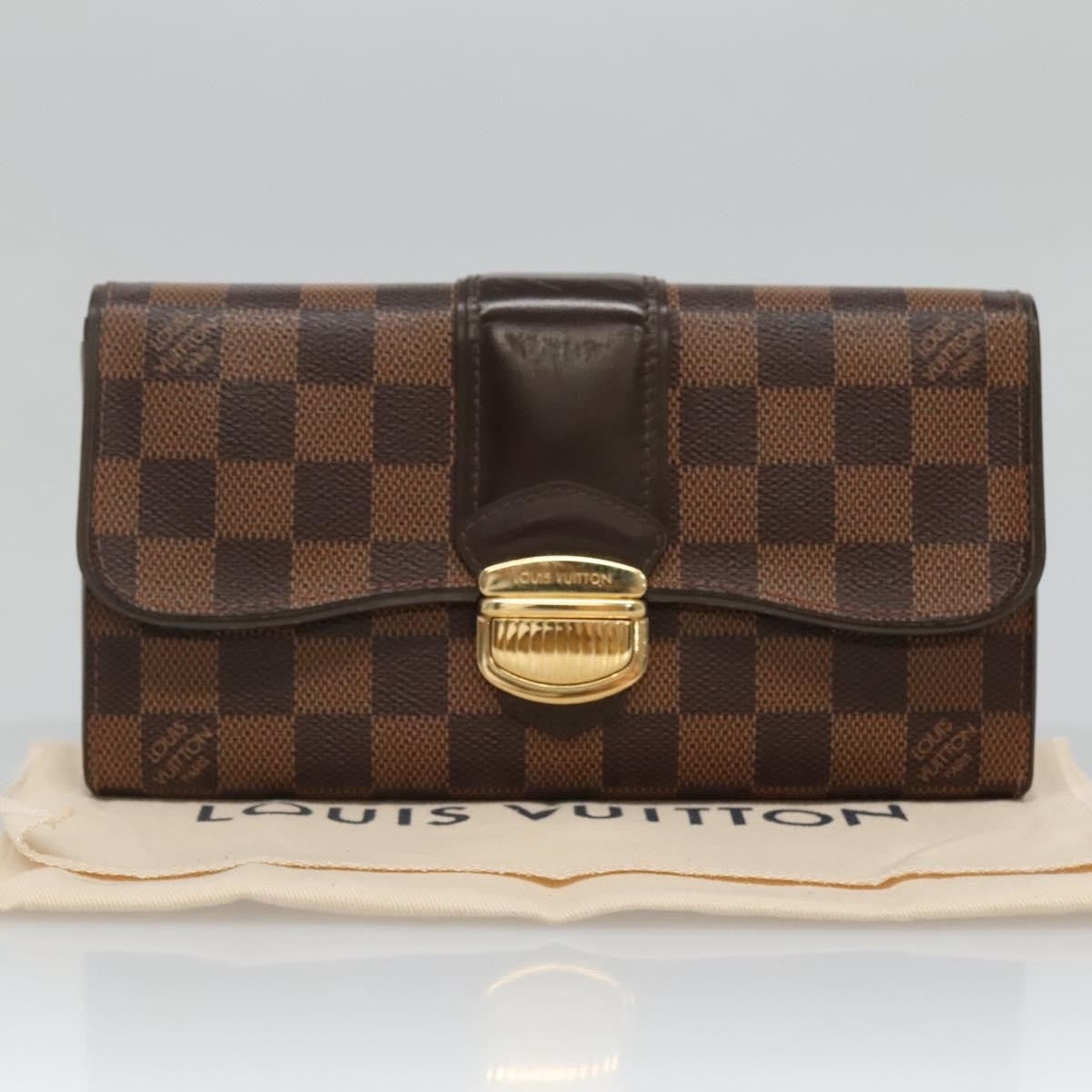 Louis Vuitton Sistina Wallet Damier, BROWN, CANVAS, Wallets