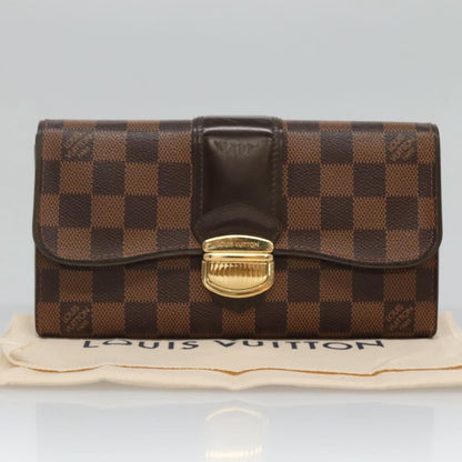 Louis Vuitton Sistina Wallet Damier, BROWN, CANVAS, Wallets
