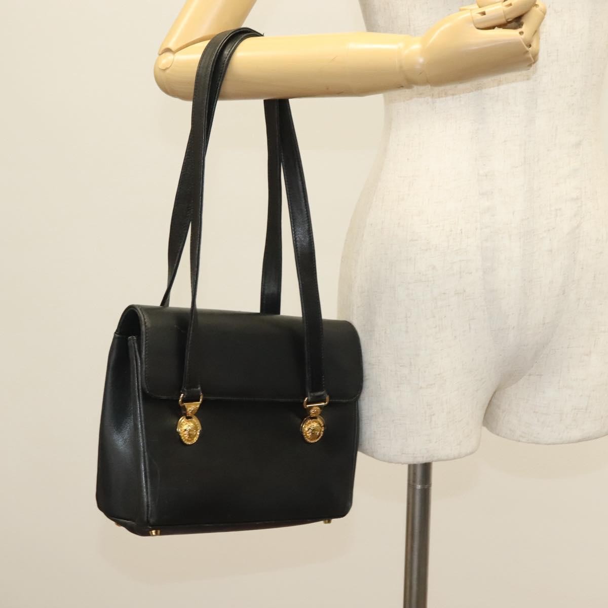 Versace Vintage Flap Shoulder Bag Leather, GOLD, LEATHER, Shoulder bag