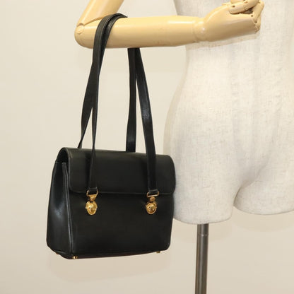 Versace Vintage Flap Shoulder Bag Leather, GOLD, LEATHER, Shoulder bag