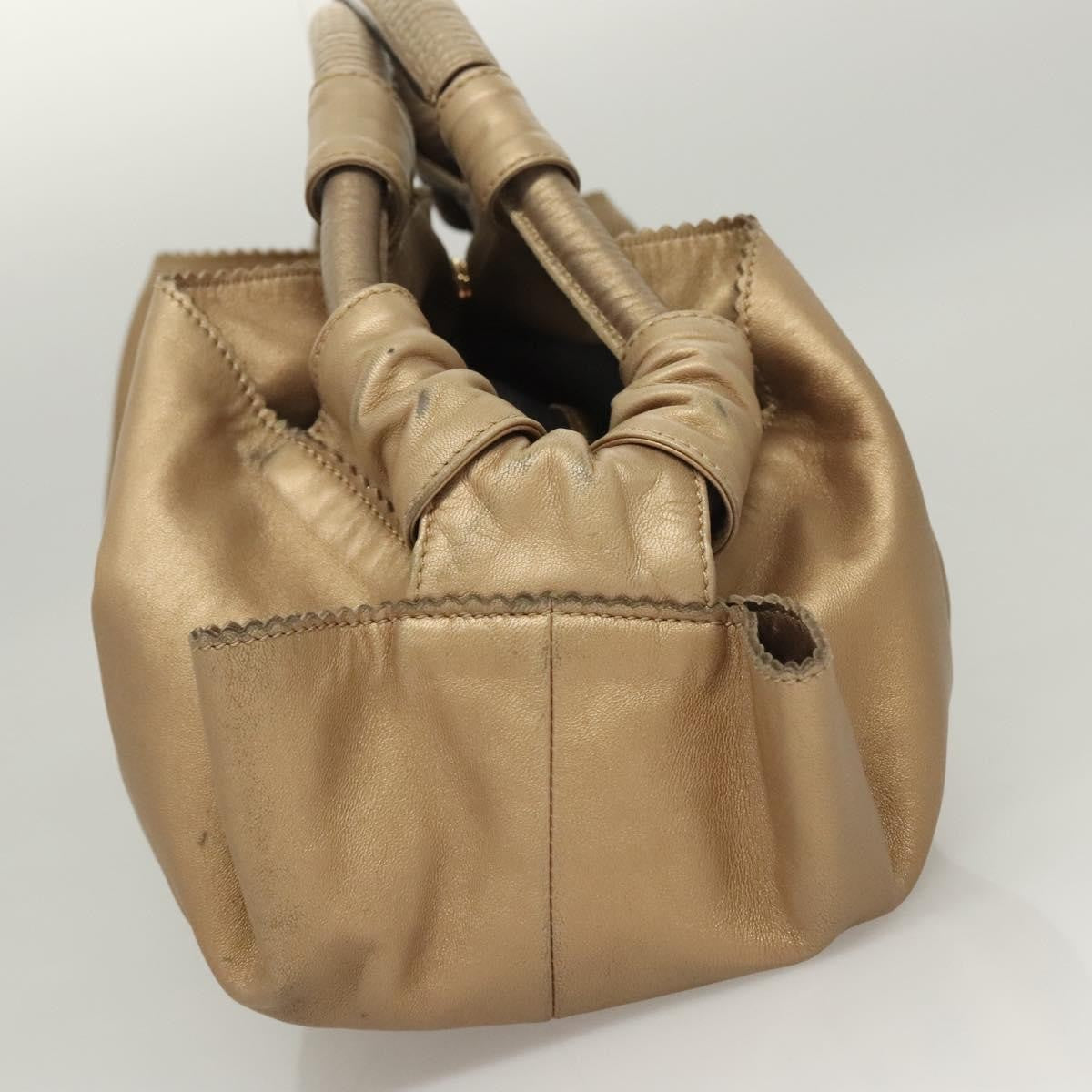Loewe Anagram Logo Nappa Aire Hand Bag Leather, GOLD, LEATHER, Handbag