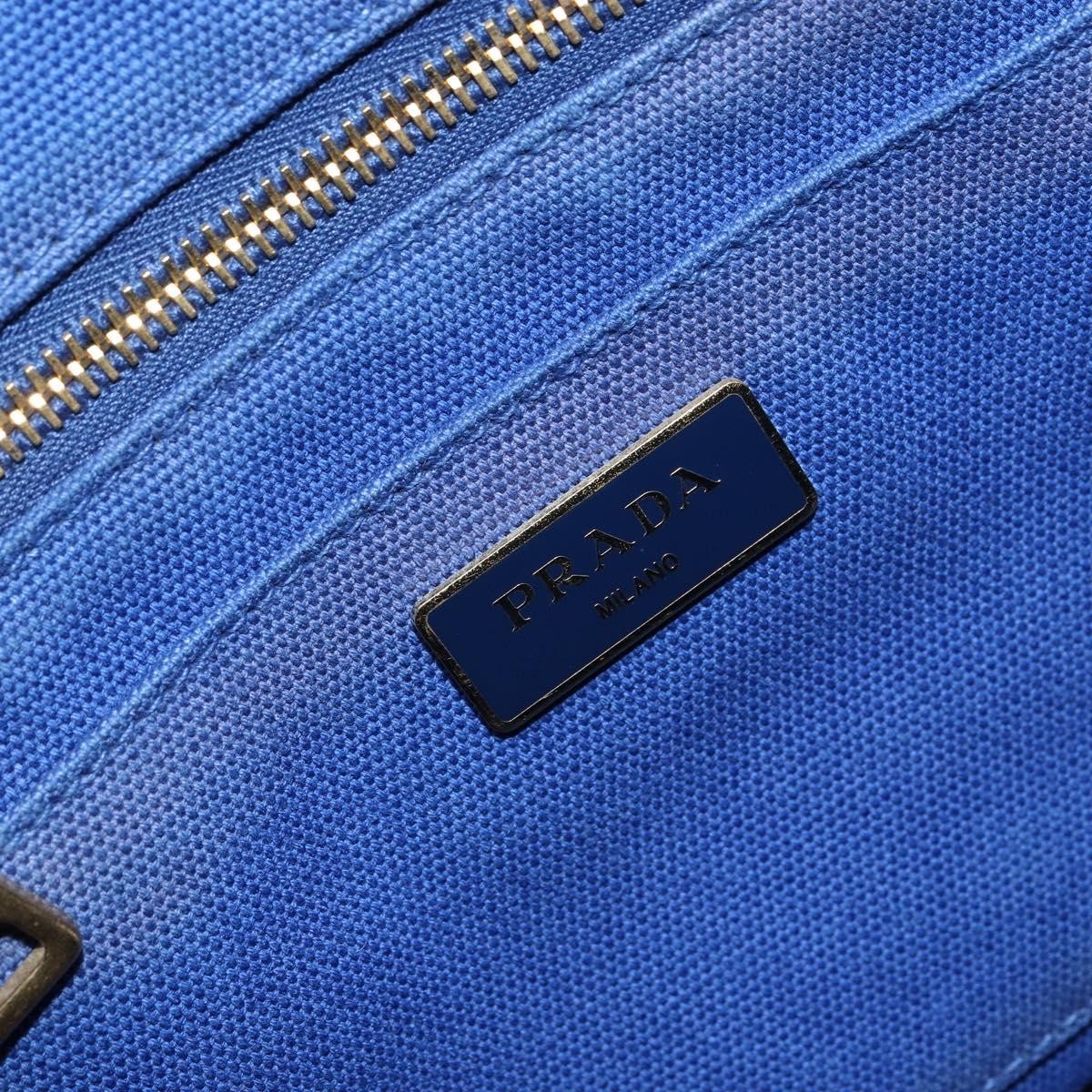 Prada Canapa Open Tote Canvas, BLUE, CANVAS, Tote bag