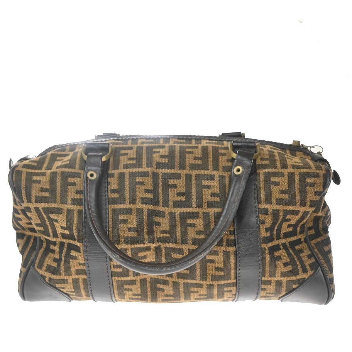 Fendi Convertible Boston Bag Zucca Canvas, BROWN, CANVAS, Travel bag