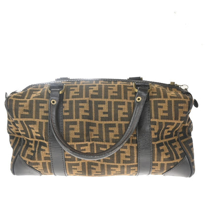 Fendi Convertible Boston Bag Zucca Canvas, BROWN, CANVAS, Travel bag