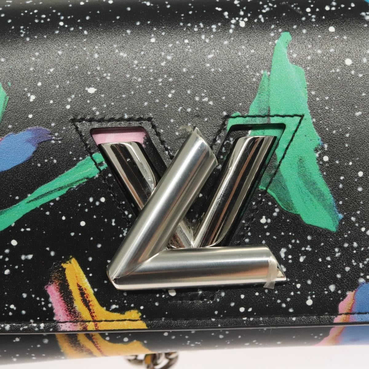Louis Vuitton Twist Chain Wallet Limited Edition Printed Leather, BLACK, LEATHER, Clutche & pouche